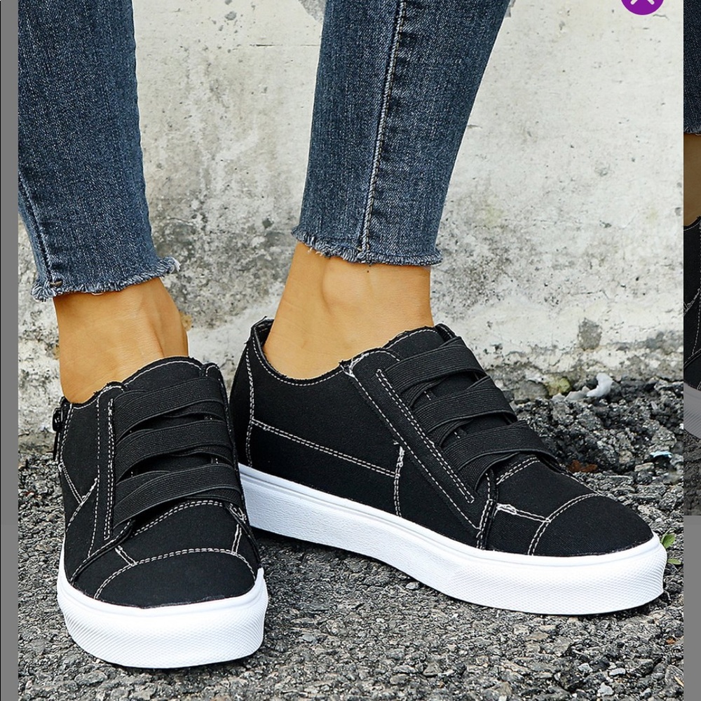 Black slip on sneakers